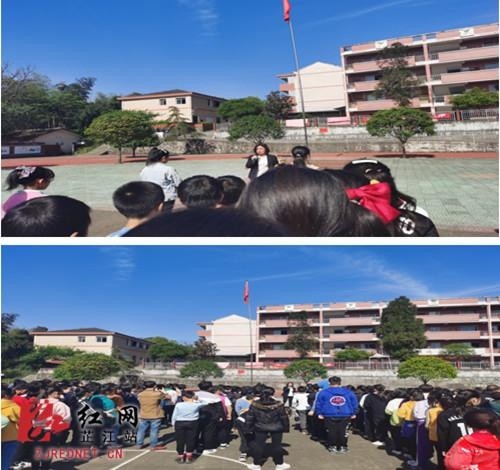 4月30日,芷江县湖南紫鑫律师事务所杨律师到土桥镇杨公庙学校进行"