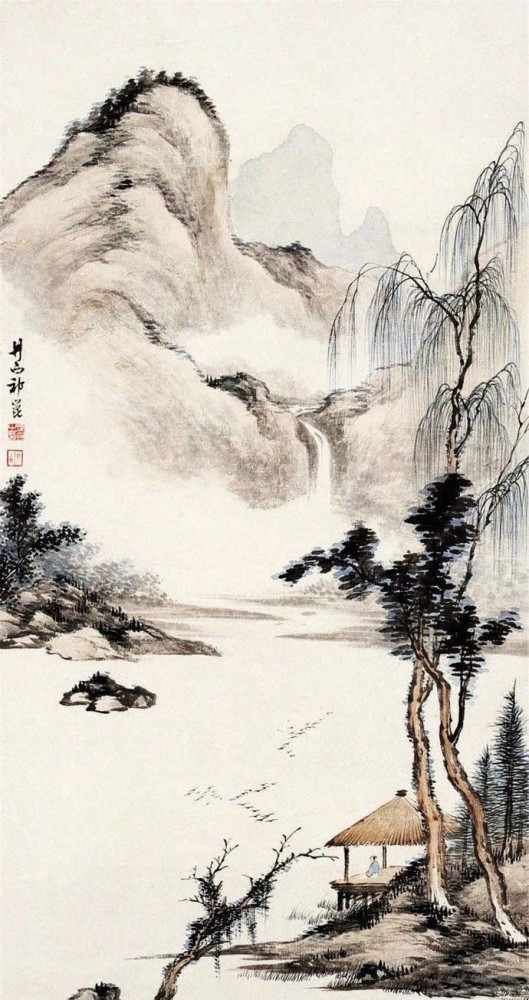 清新怡人 大气天成——民国画家祁昆山水画作品欣赏(图)