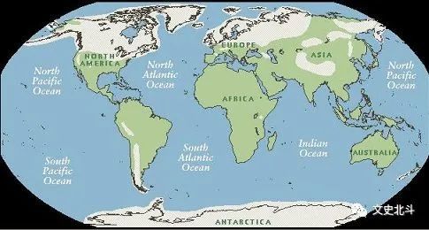 在100万年前开始,地球开始进入了第四纪冰期,由于气温急剧下降,亚欧