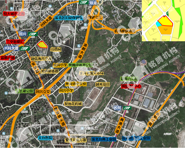 21040号 渝北区两路组团e分区e88-1地块 成交总价:52800万元 成交