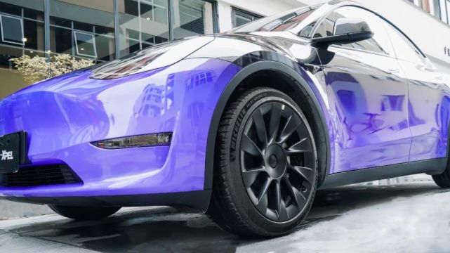 黑紫渐变改色膜|特斯拉model y 贴车身改色膜