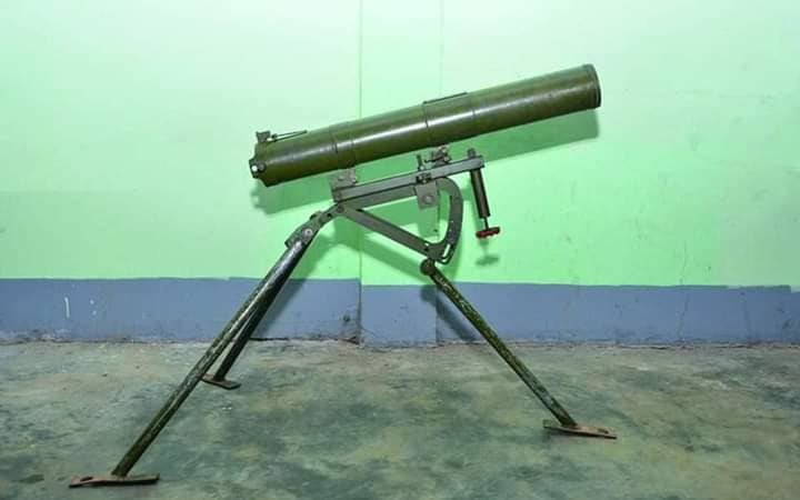 2019年被缅军缴获的107毫米单管火箭炮和火箭弹