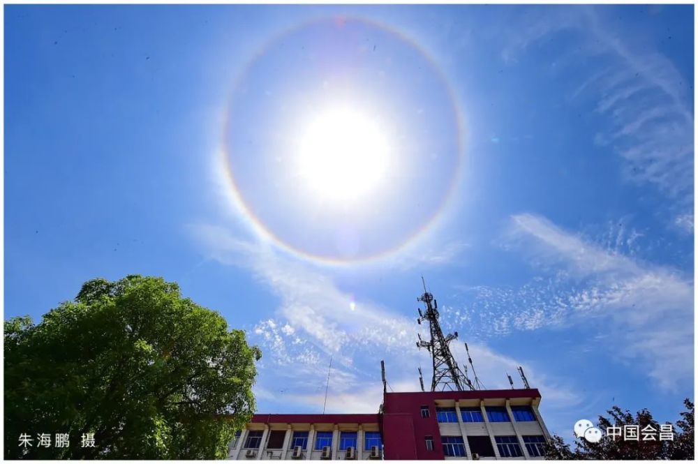 会昌出现日晕景观!太阳自带"彩虹光环"