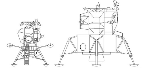 苏联lk登月舱和美国阿波罗lm登月舱线条