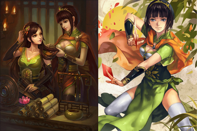三国杀:藏在插画里的花色,曹植的头饰是梅花,大乔某个