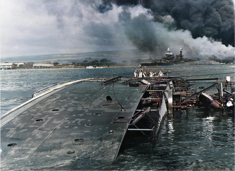 罕见的珍珠港事件照片,老照片修复上色
