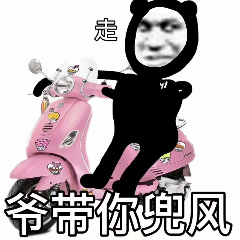 熊猫头沙雕表情包走爷带你兜风