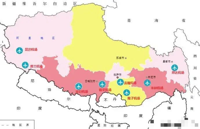 西藏8个机场地域分布贡嘎机场吞吐量最多日喀则阿里各有两个