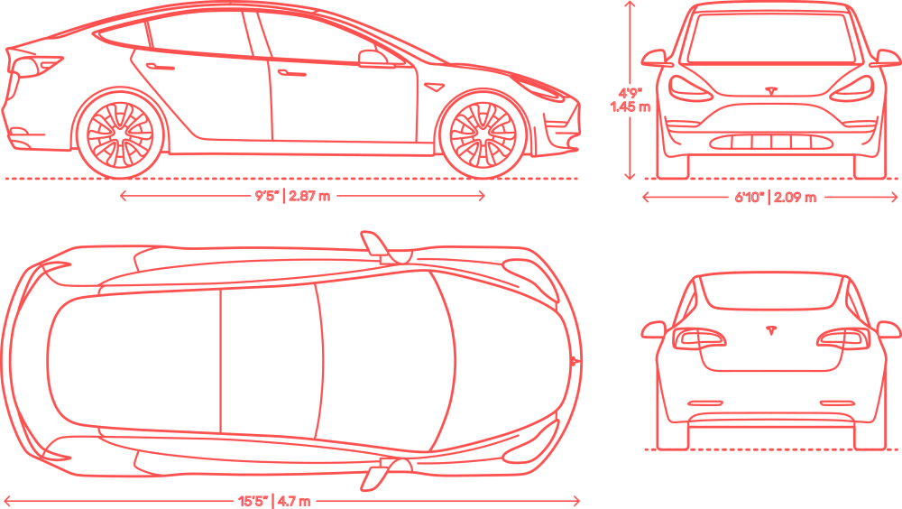 特斯拉 model   尺寸参数