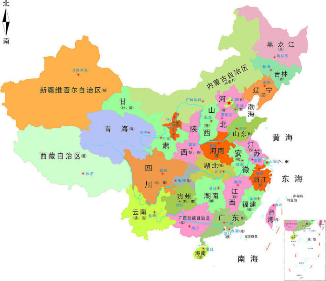 中国行政区域图