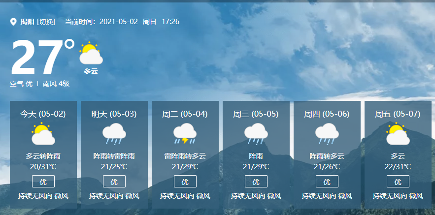 揭阳天气晴天结束暴雨雷电来临