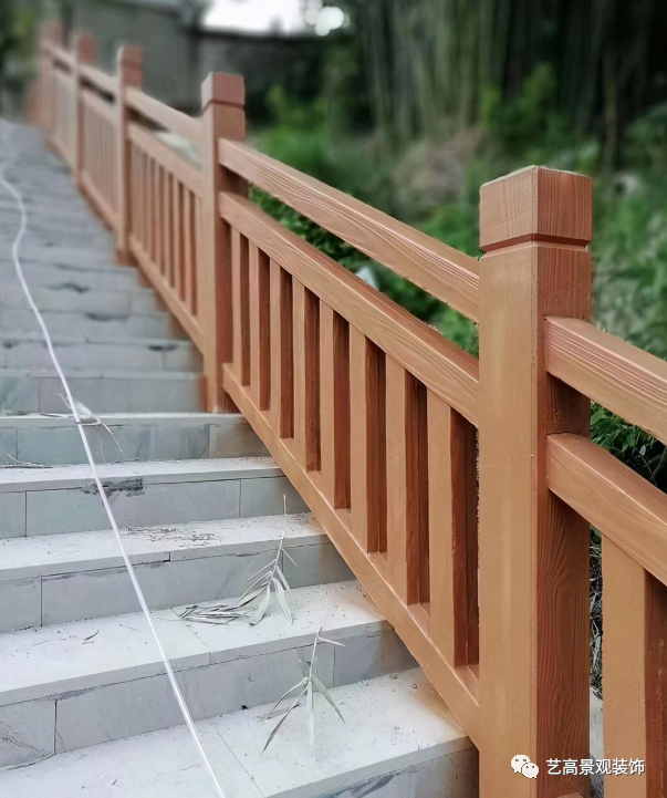 景观水泥仿木栏杆15度斜坡栏板模具,内层为优质硅胶,外层是优质树脂
