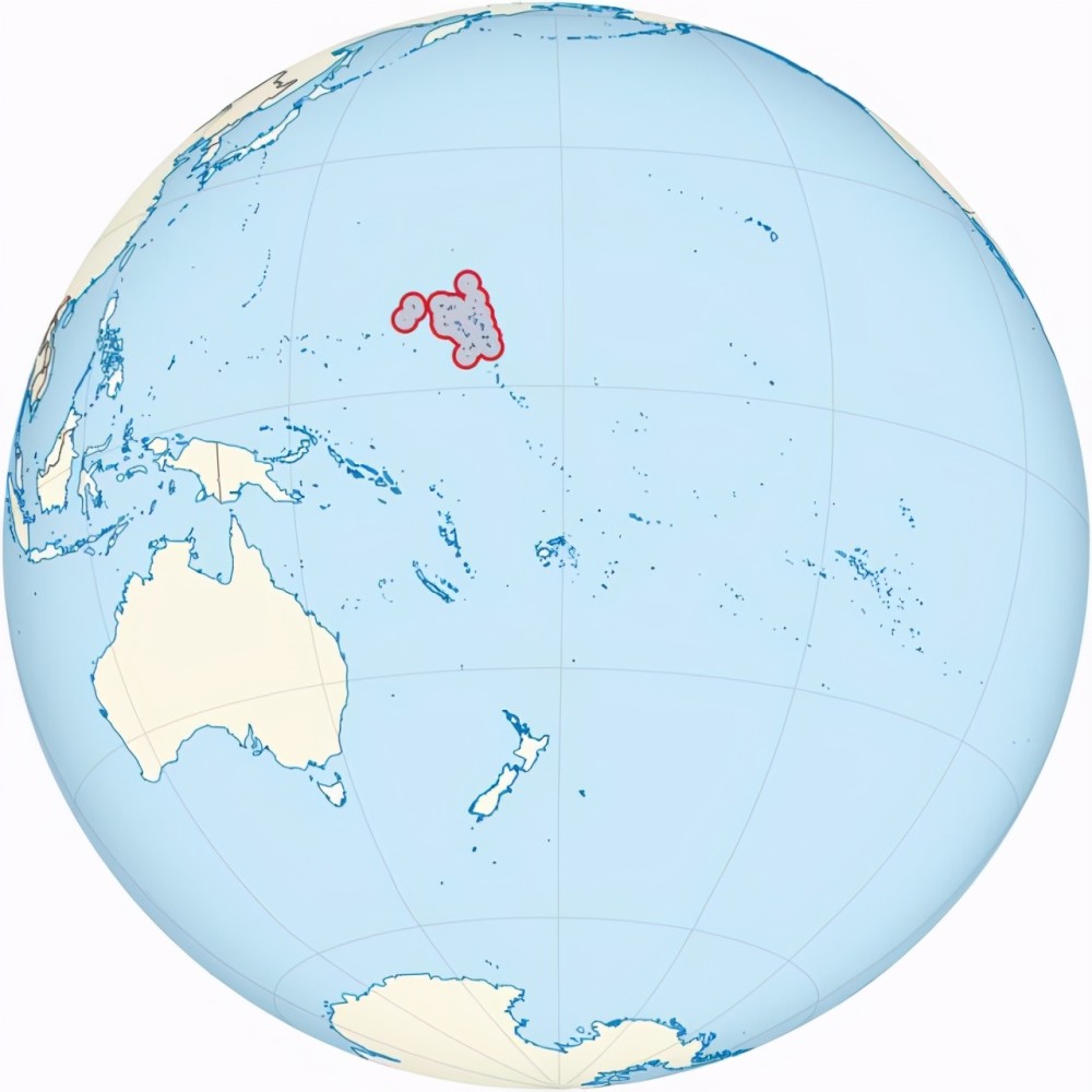红圈为马绍尔群岛位置