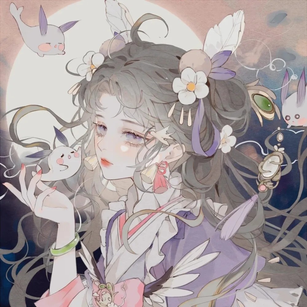 超级可动漫女生头像 眼泪有星星呀