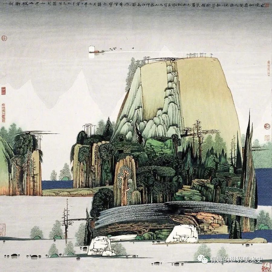 著名画家"江南鬼才" 薛亮 青绿山水画作品