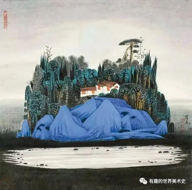 著名画家"江南鬼才" 薛亮 青绿山水画作品