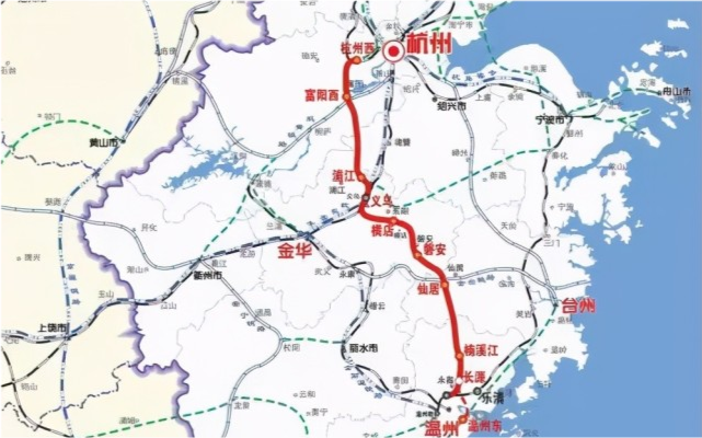 杭温高铁和杭绍台高铁,浙江经济发达的见证,高度平行的高铁线路