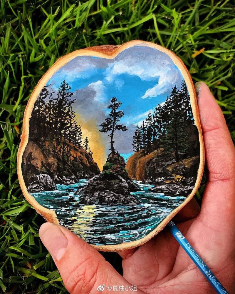 绚丽古朴的木片画