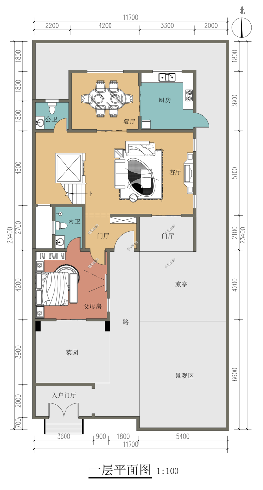 想回农村建房,宅基地宽9米长16米,怎么设计比较好?