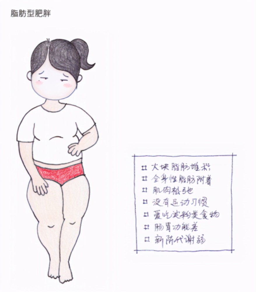 我们见到的大部分肥胖都属于这个类型, 脂肪型肥胖的人,用手指捏身体
