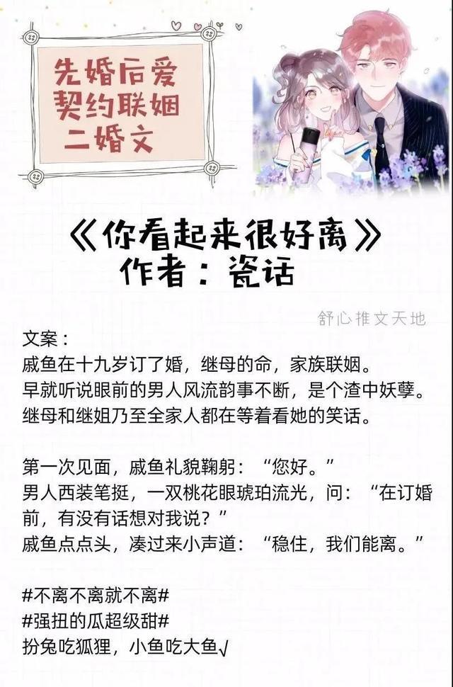 10部先婚后爱小说:《第二春》轻松救赎,《不二之臣》霸道宠溺