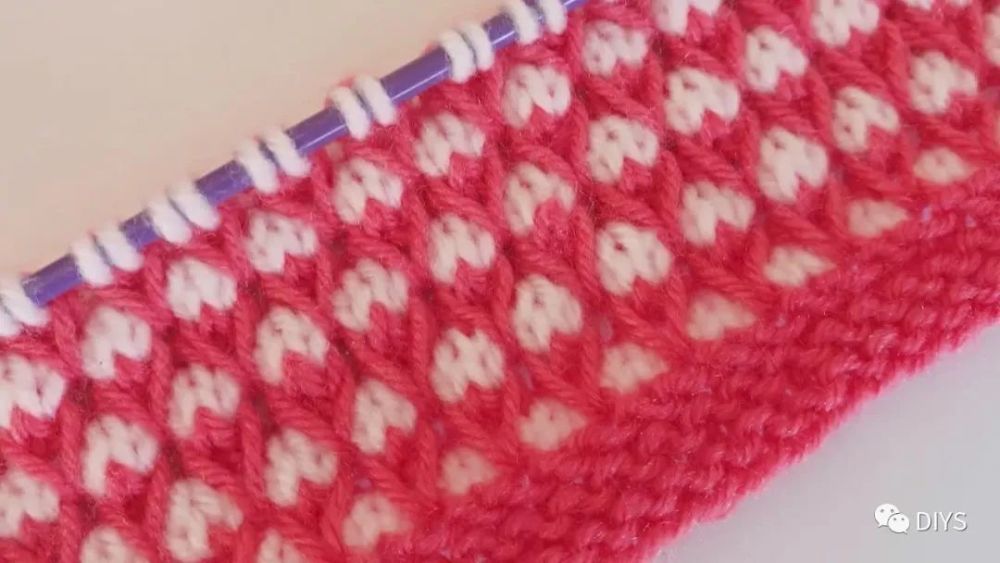 "毛线编织教程"迷你心形图案的编织方法!