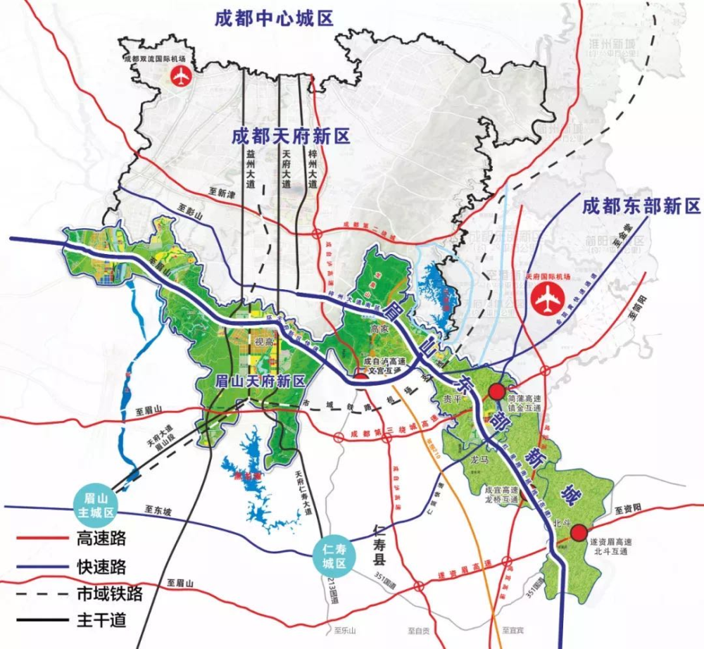 图:眉山天府新区管理范围眉山天府新区是国家级天府新区的重要组成