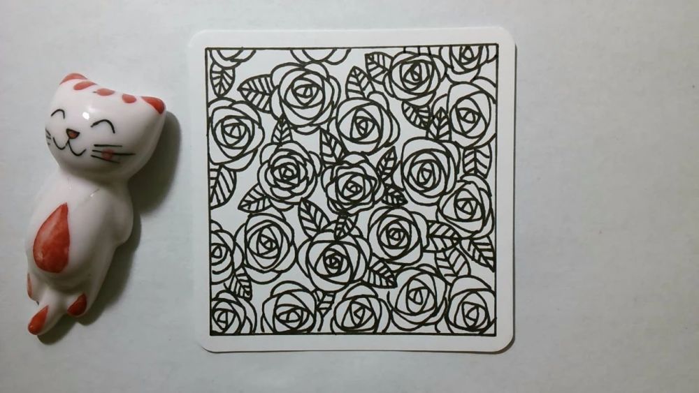 禅绕画教程玫瑰花的画法