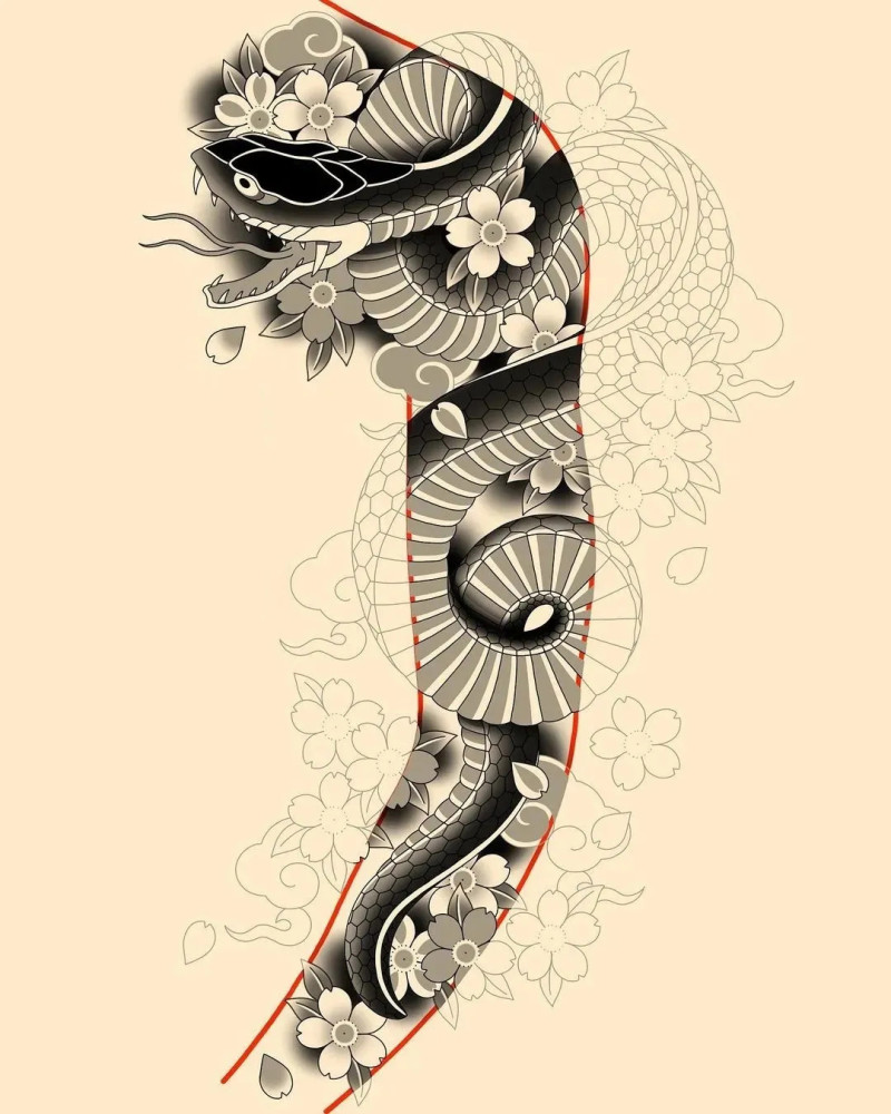 上海由龙纹身整理老传统纹身手稿图案分享
