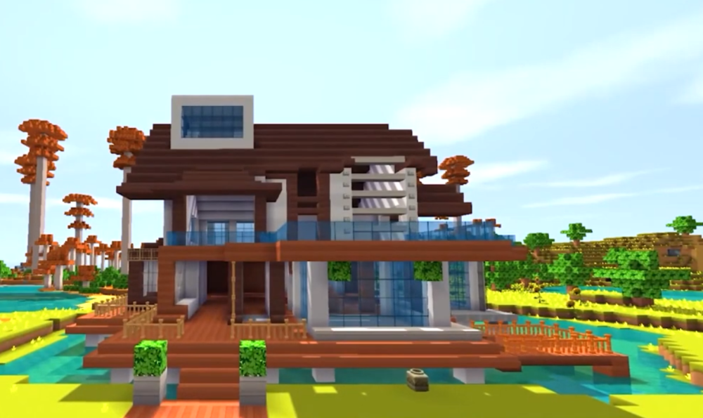 迷你世界:搭建一栋水面别墅,还能根据玩家的想法变换风格!