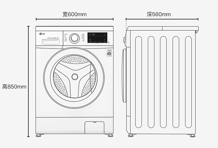 lg这款9公斤容量洗衣机不足2600元,直驱变频电机性价比不低