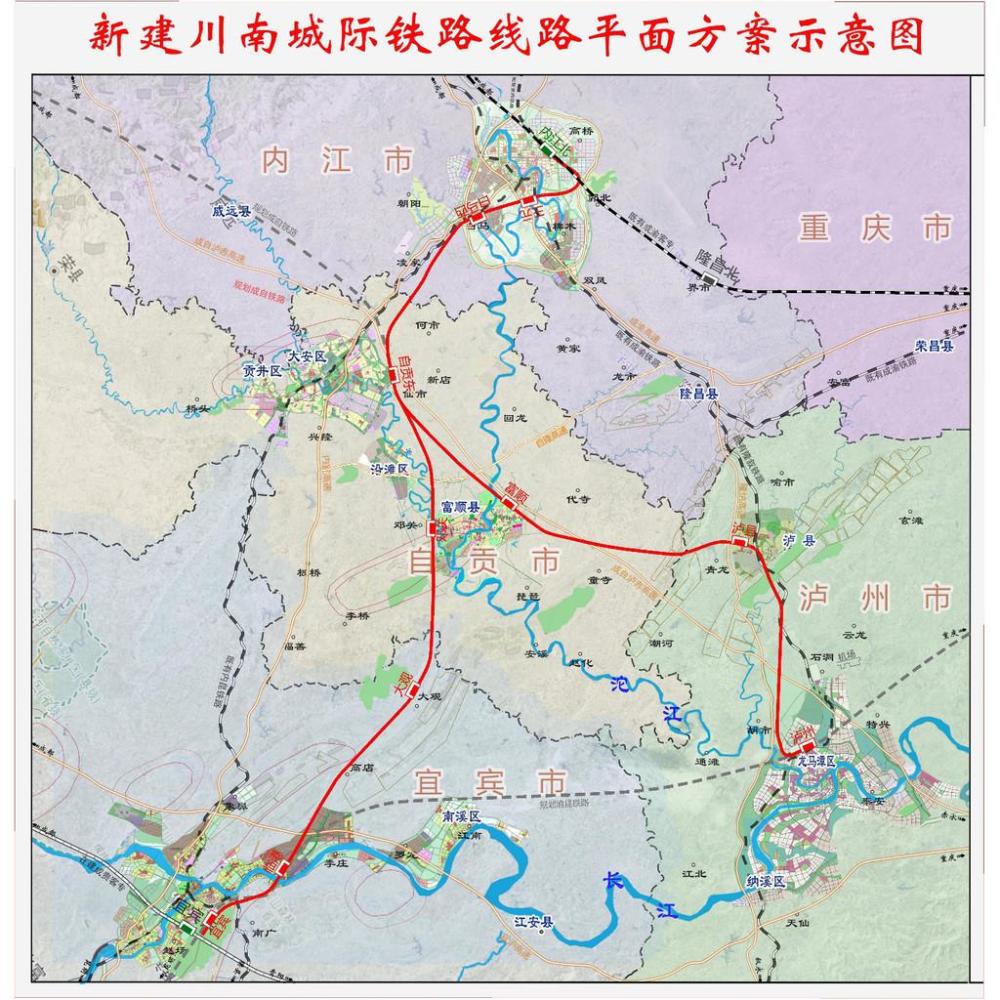 内江北, 内江东, 白马北, 自贡, 富顺, 泸县, 泸州7个车站,除内江北为