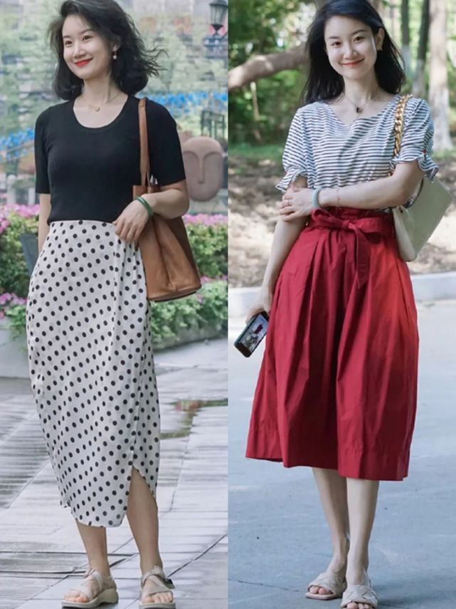 微胖的梨型身材怎么穿?学她的显瘦look,轻松告别大粗腿,妈妈臀