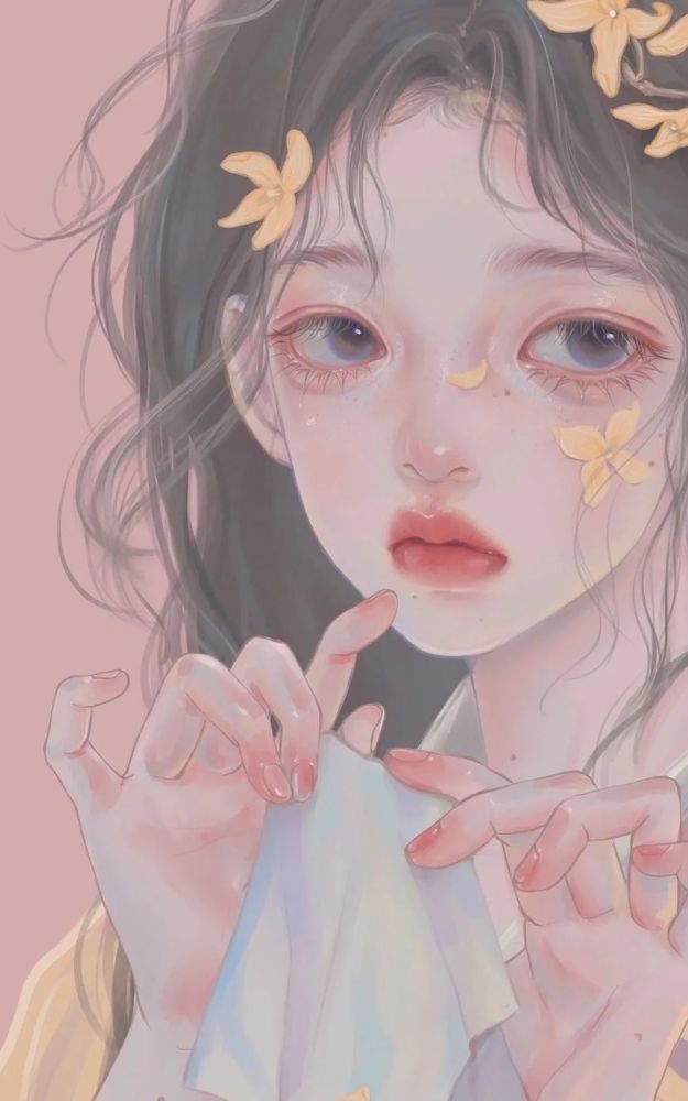 少女心向仙气插画美图壁纸|任意截一个部位都是惊艳的