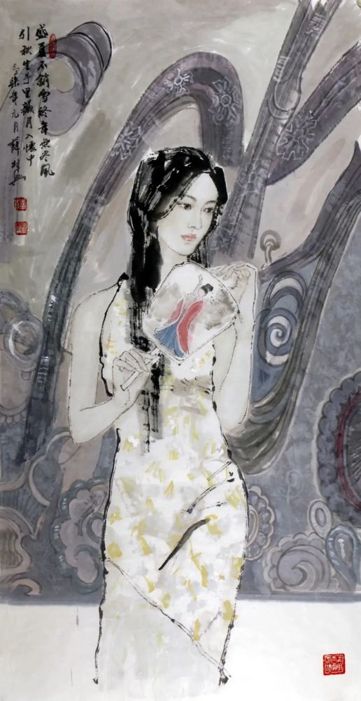 一组水墨旗袍美女,绝美