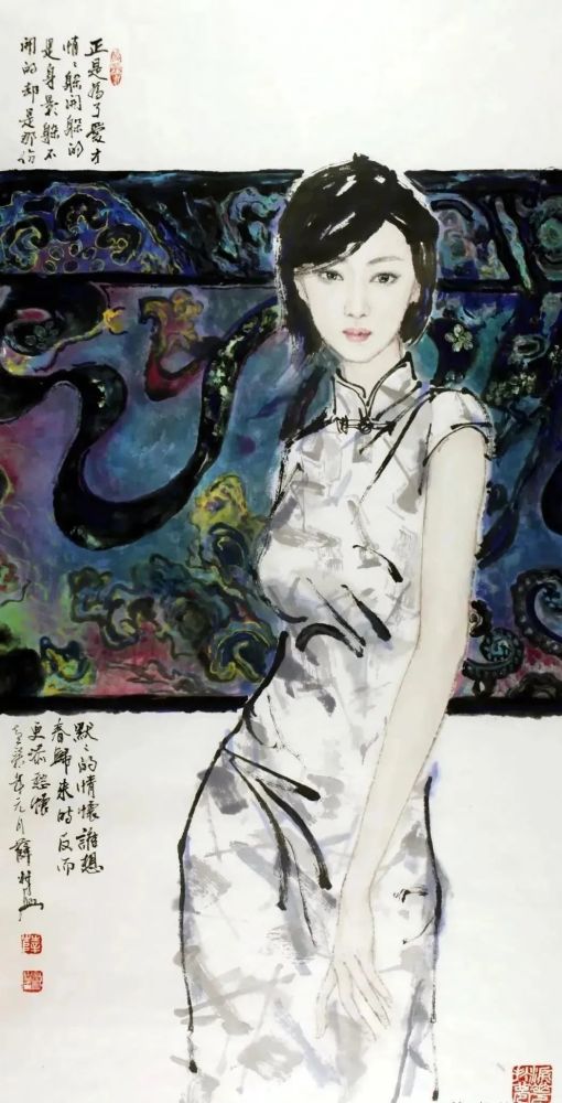 一组水墨旗袍美女,绝美