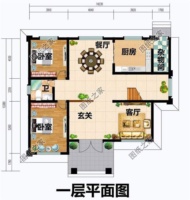 150平大户型二层自建房设计图,占地足够了,选其中一款