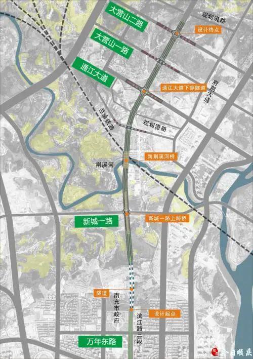 开工南充临江新区新建一条双向12车道的道路