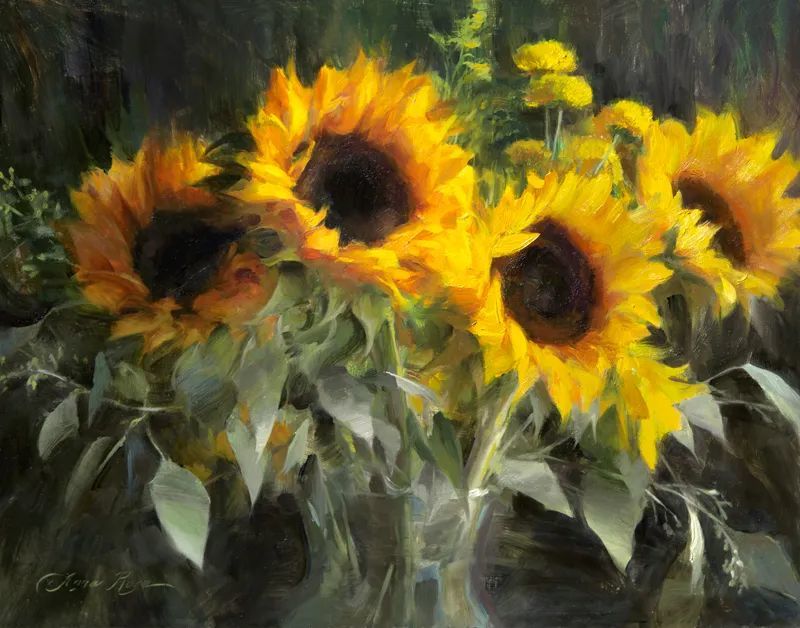 花卉油画欣赏,美国女画家安娜·罗丝·贝恩