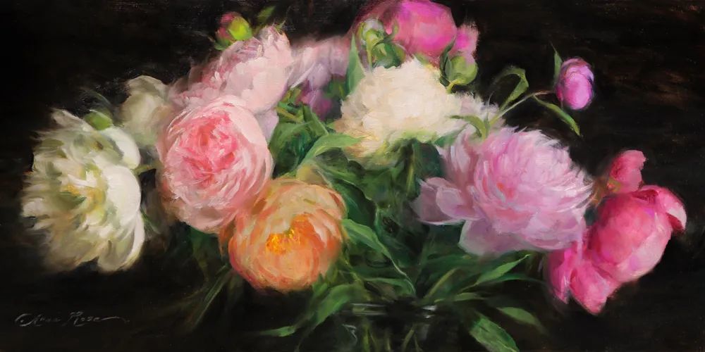 花卉油画欣赏,美国女画家安娜·罗丝·贝恩