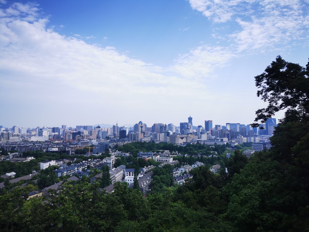 杭州美景,宝石山风景,可鸟瞰西湖的地方