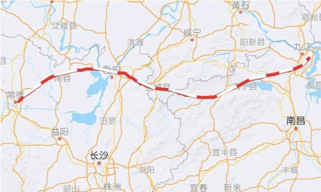 长沙至九江高铁为湖南规划的高铁项目之一,设计时速为350km/h,目的是