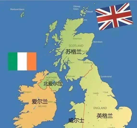 英国和爱尔兰地理位置