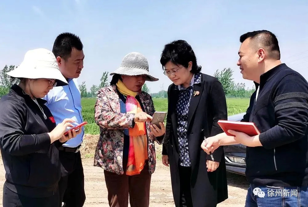 在受灾现场,龚维芳详细了解农作物受灾现状,并关切地和受灾群众交谈
