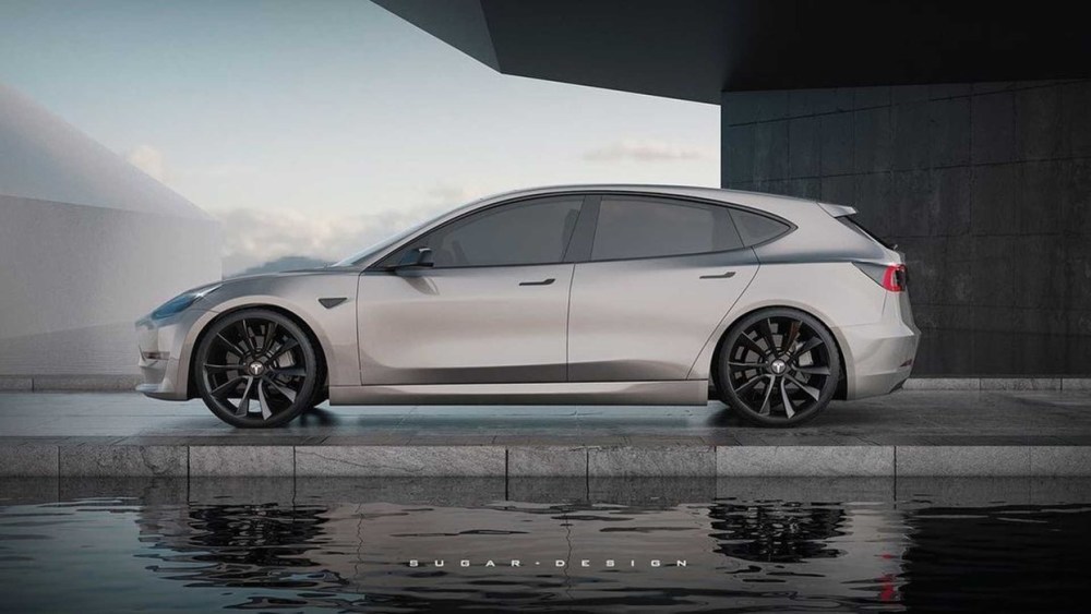 特斯拉model3旅行版渲染图曝光