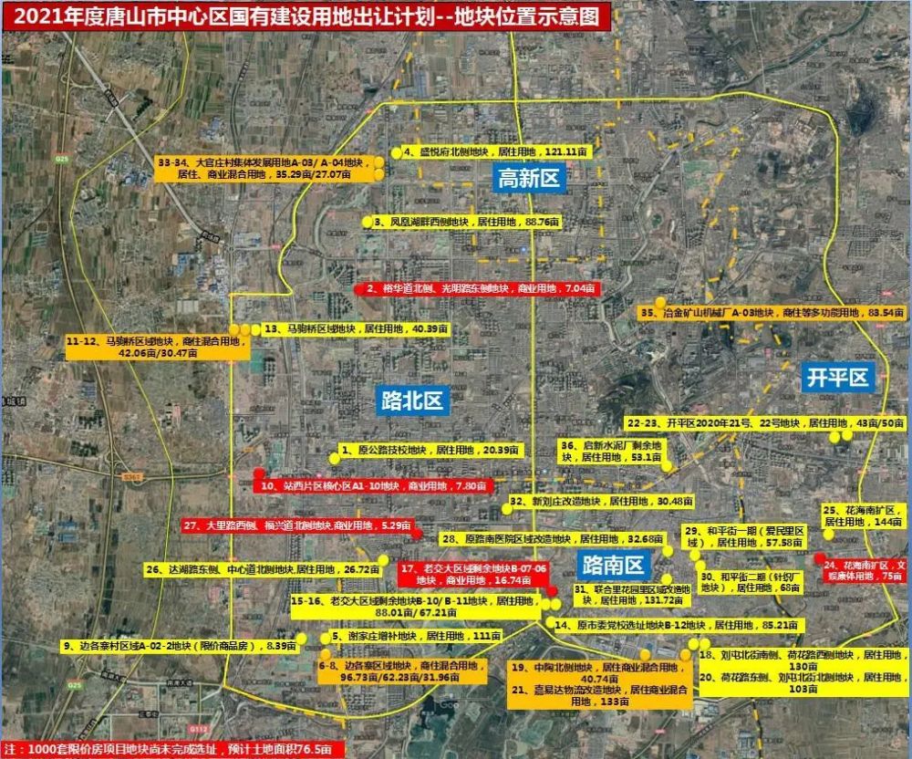 重磅《2021年度唐山市中心区国有建设用地出让计划》公布