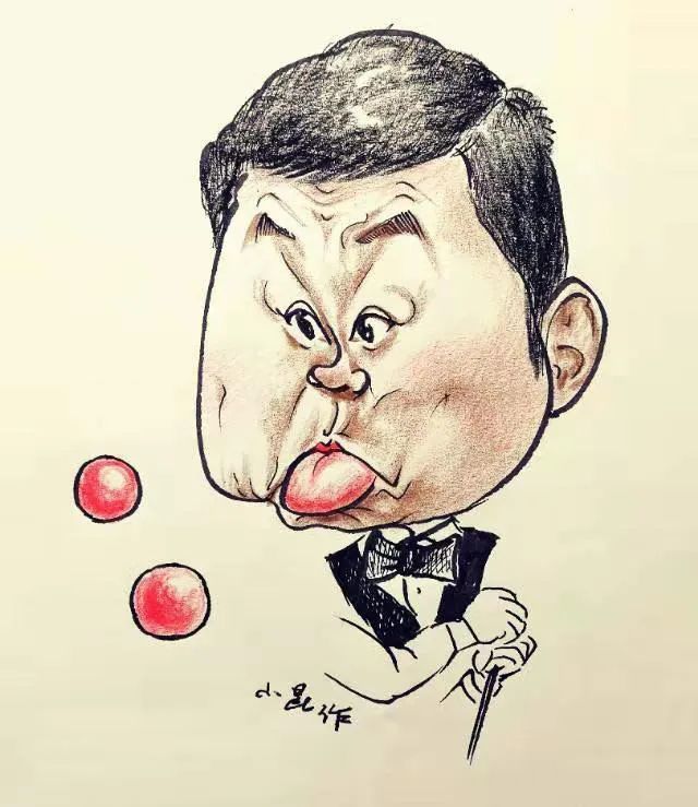 中国斯诺克球手丁俊晖漫画肖像