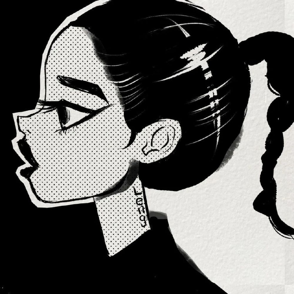 头像| 一组黑白波普风格人物插画