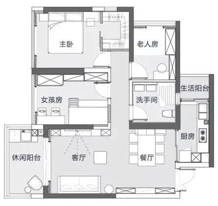 85㎡两房任性改三房,完工多个"老人房"