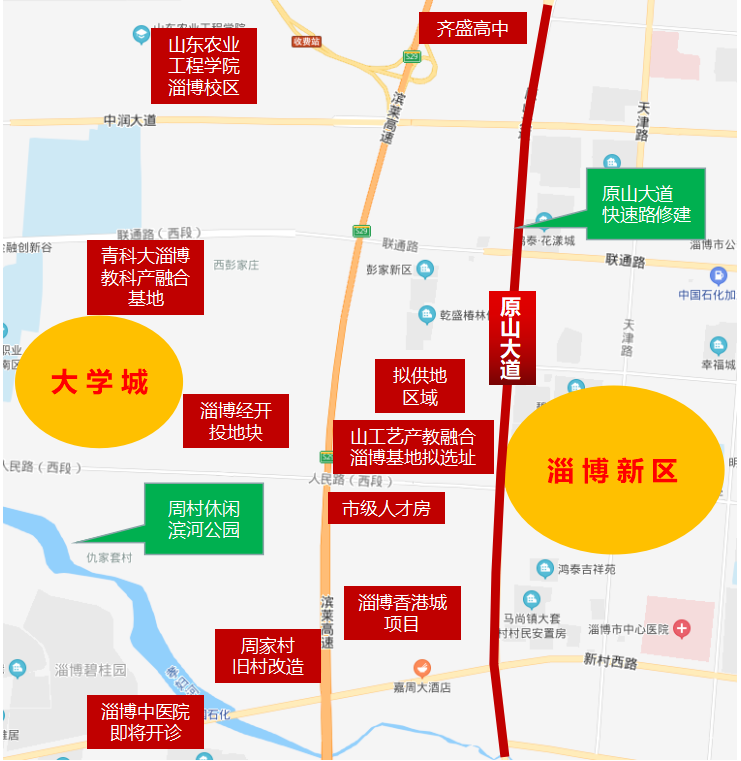 重磅!北京路至正阳路间将有大规划,涵盖淄博新区,大学城